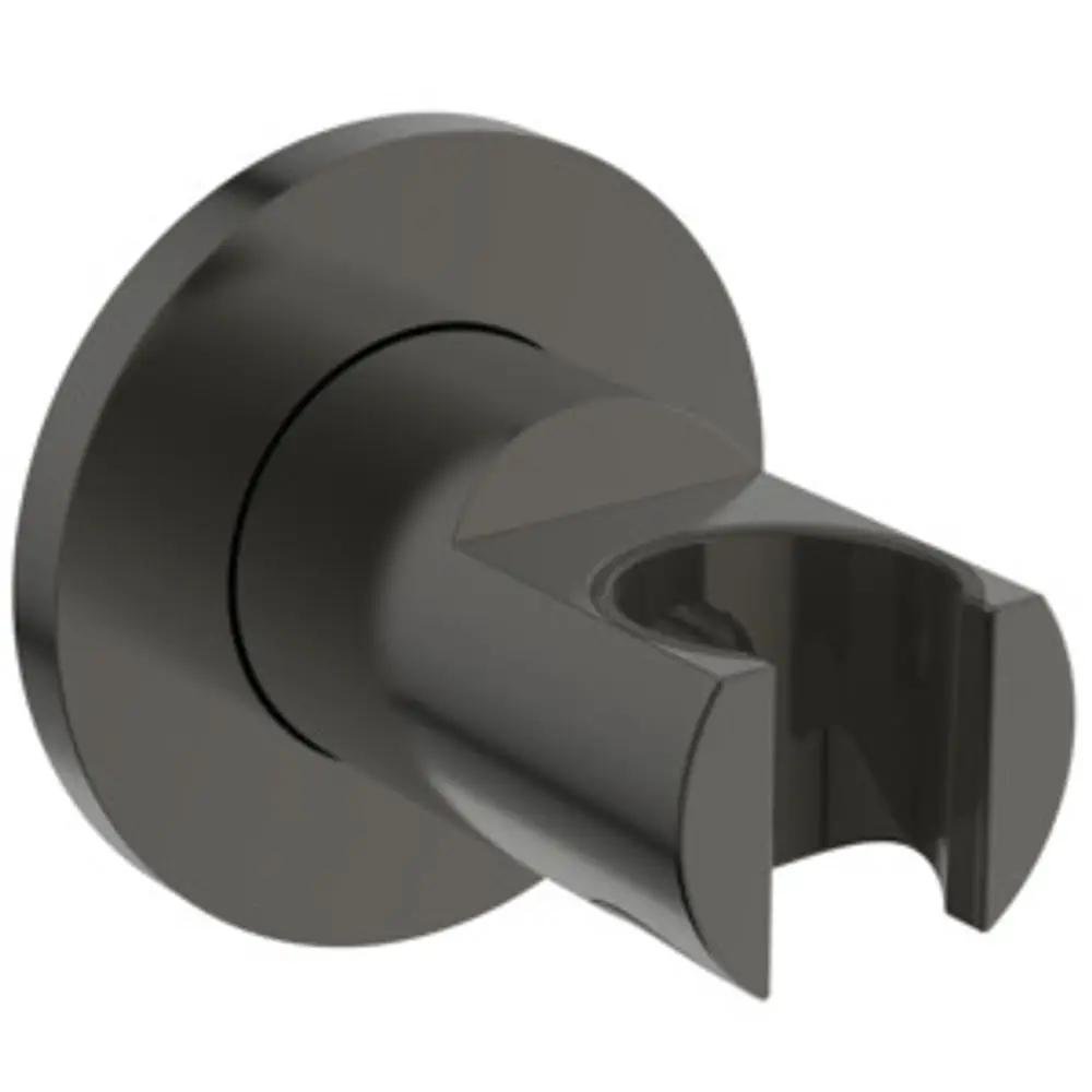 Wandhalterung von Ideal Standard mit runder Rosette, geeignet für Handbrausen. Die Halterung ist in einem schlichten Design gehalten.